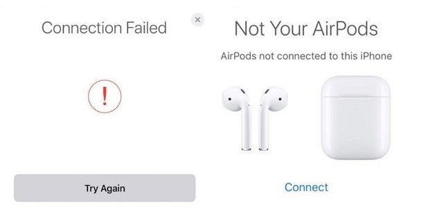 airpods connection issues, connection failing airpods