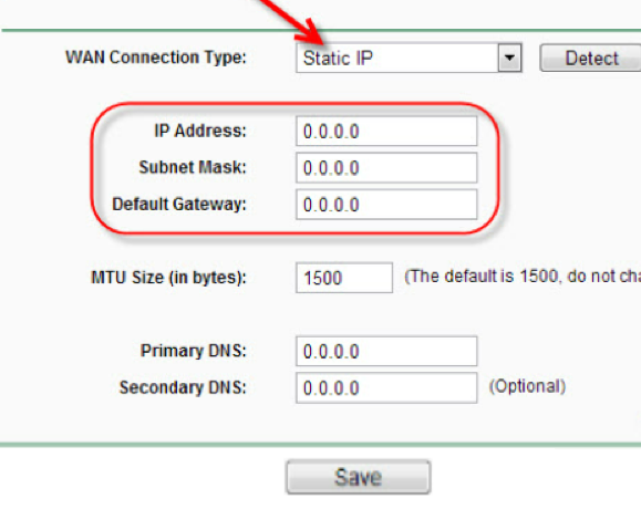 tp-link tl-wr940n default static ip