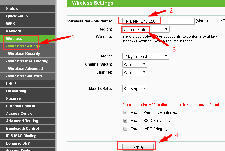 tp-link tl-wr940n 450mbps wireless n router Wireless Settings