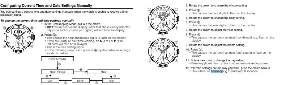PRW-7000 - Time Adjustment + Hand Correction (Ana-Dig)