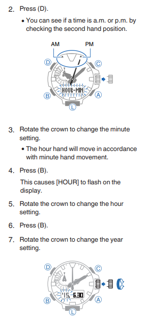 PRW-6100 - Time setting
