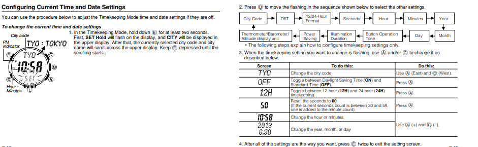 PRG-270 / PRG-270D — Time setting (Digital)