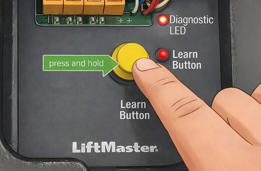 A factory reset on a LiftMaster garage door opener