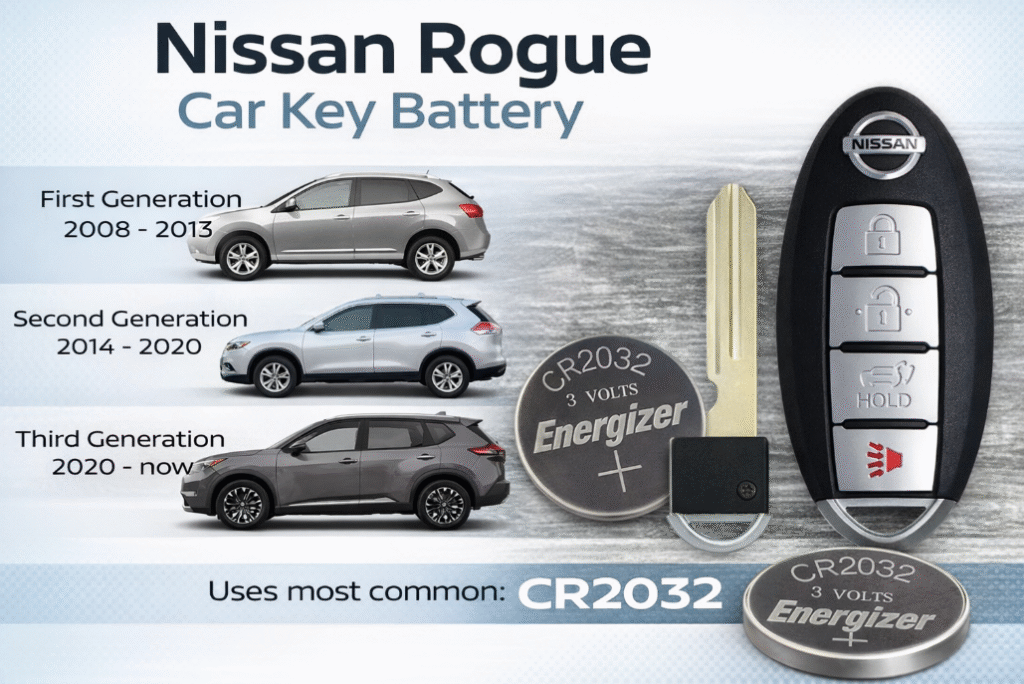 Nissan Rogue Car Key Battery 2008-2026