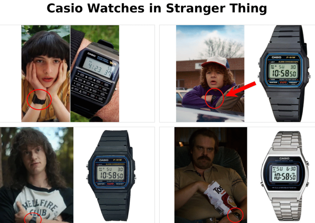 Retro Casio Watches in Stranger Thing