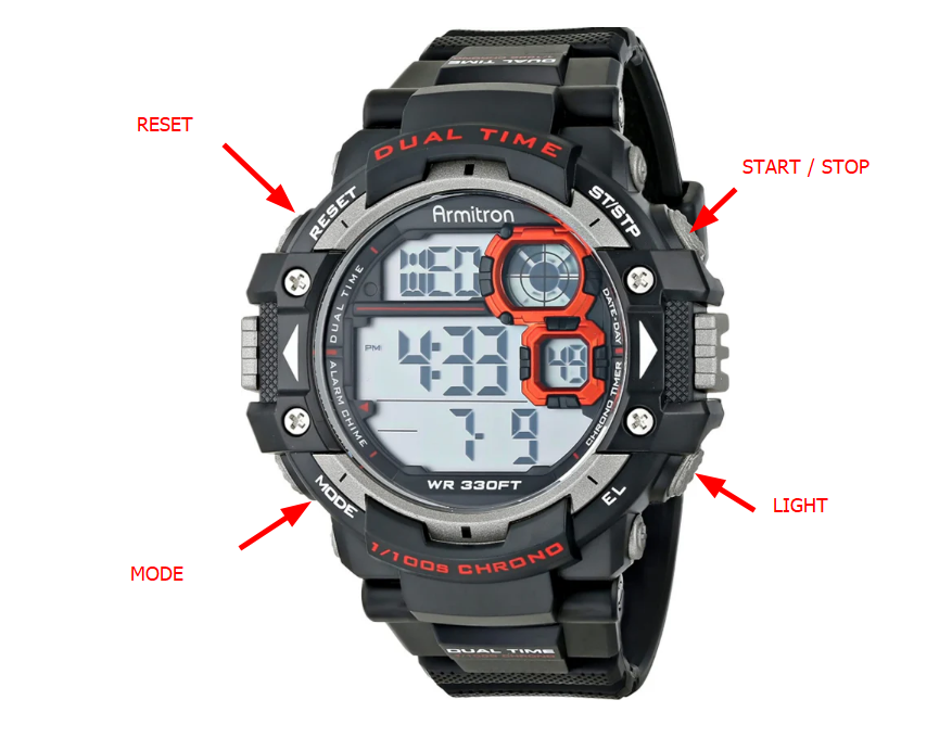 set armitron watch time