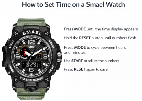 smael watch how to set time