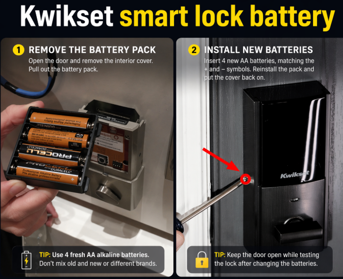 kwikset smart lock battery change