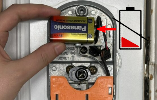 Schlage keypad lock battery dead