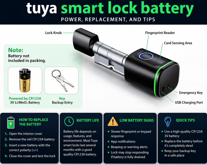 Tuya smart lock battery
