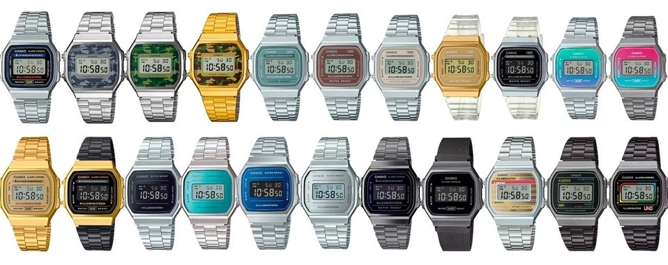 Casio A168 Models and Colors