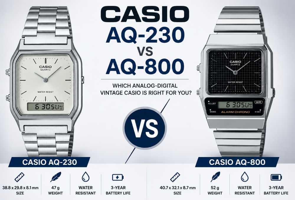 Casio AQ-800 vs AQ-230  Analog-Digital Vintage Casio 