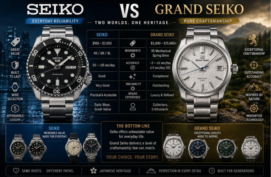 Seiko vs Grand Seiko difference between seiko and grand seiko
