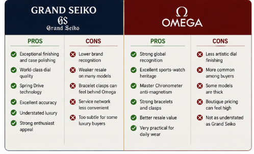 Pros and Cons omega vs grand seiko