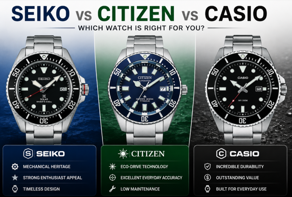 Seiko vs Citizen vs Casio