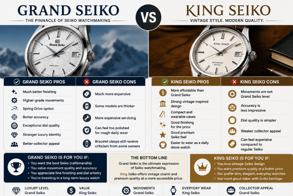 Pros and Cons Grand Seiko vs King Seiko