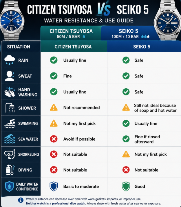 seiko 5 vs Citizen Tsuyosa
