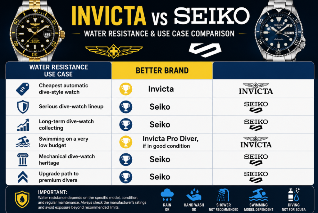 Dive Watches and Water Resistance Seiko vs invicta