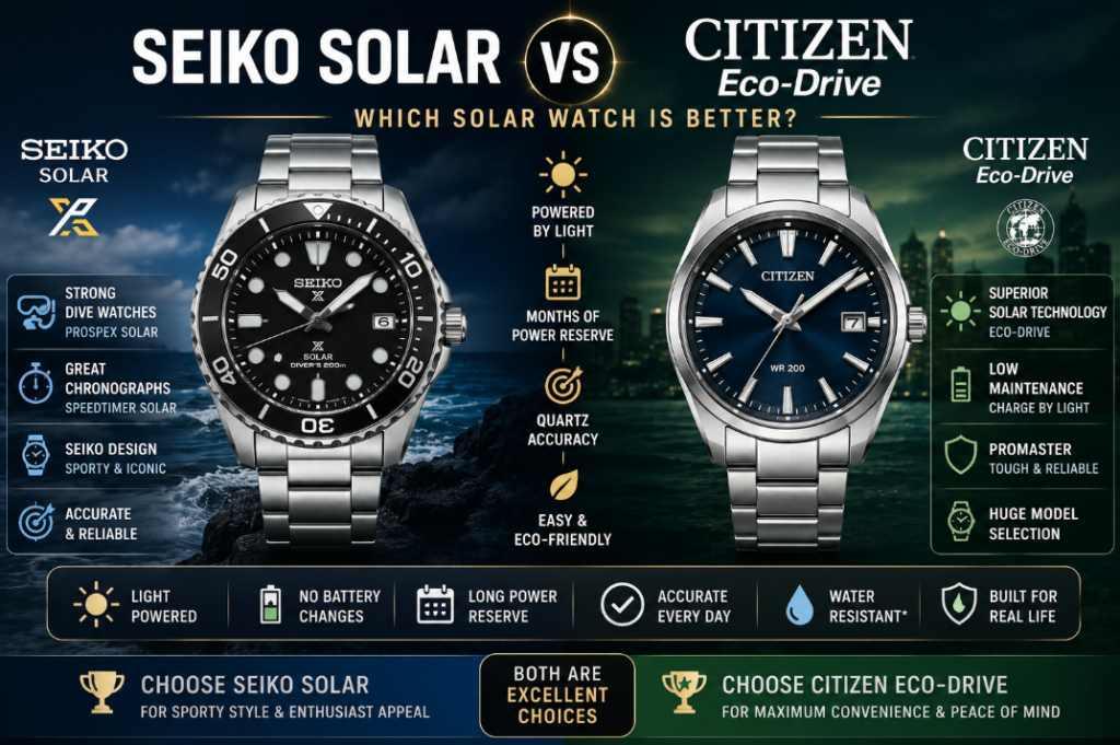Seiko Solar vs Citizen Eco-Drive: Which Solar Watch Is Better?