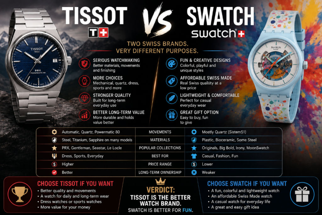 Swatch vs Tissot Watch
