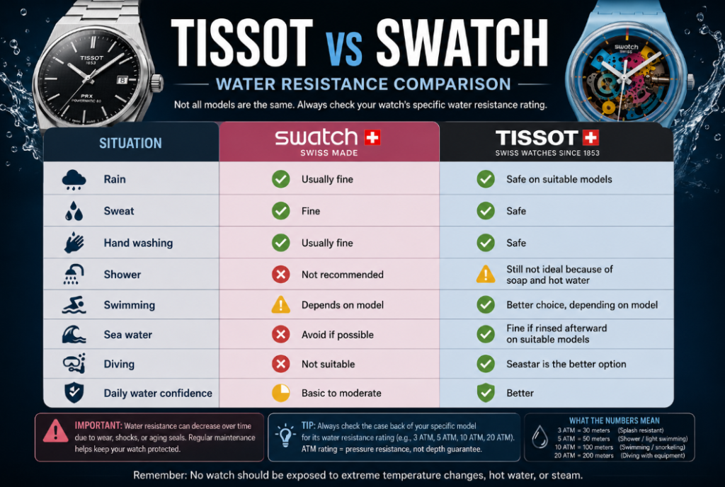 Water Resistance Tissot vs Swatch