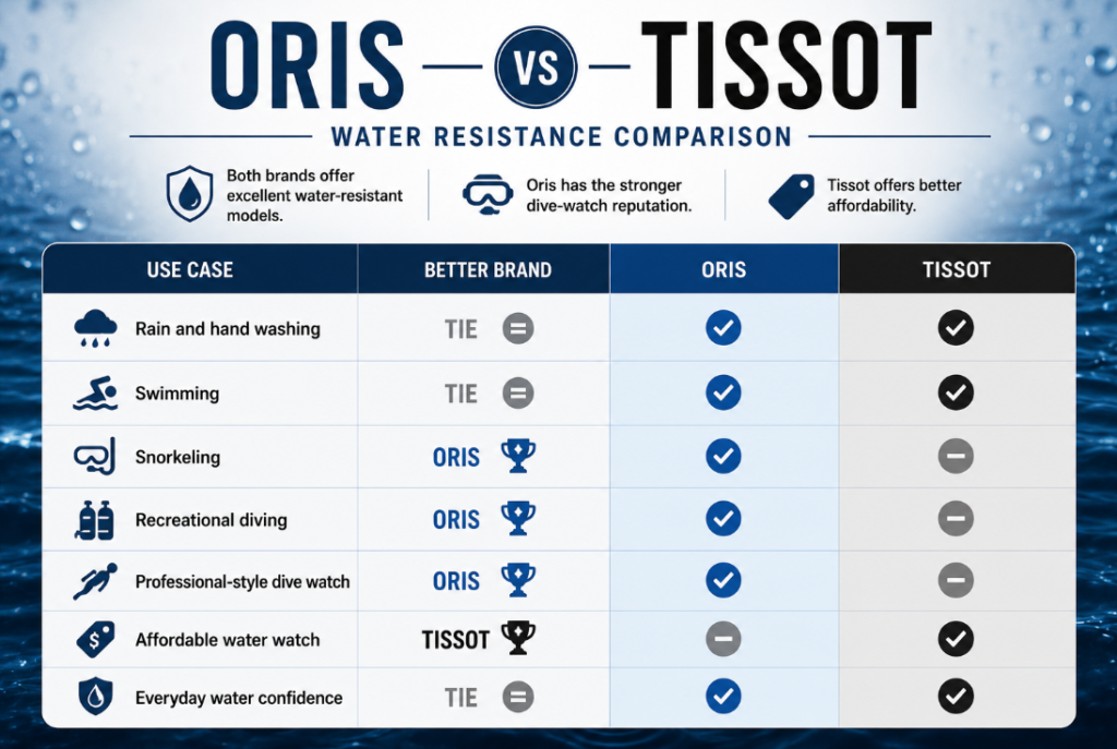 Tissot vs Oris Water Resistance