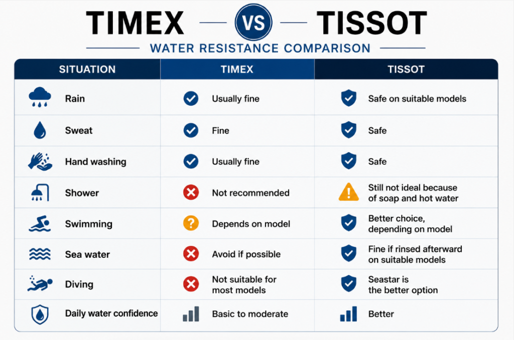 Tissot vs Timex Water Resistance
