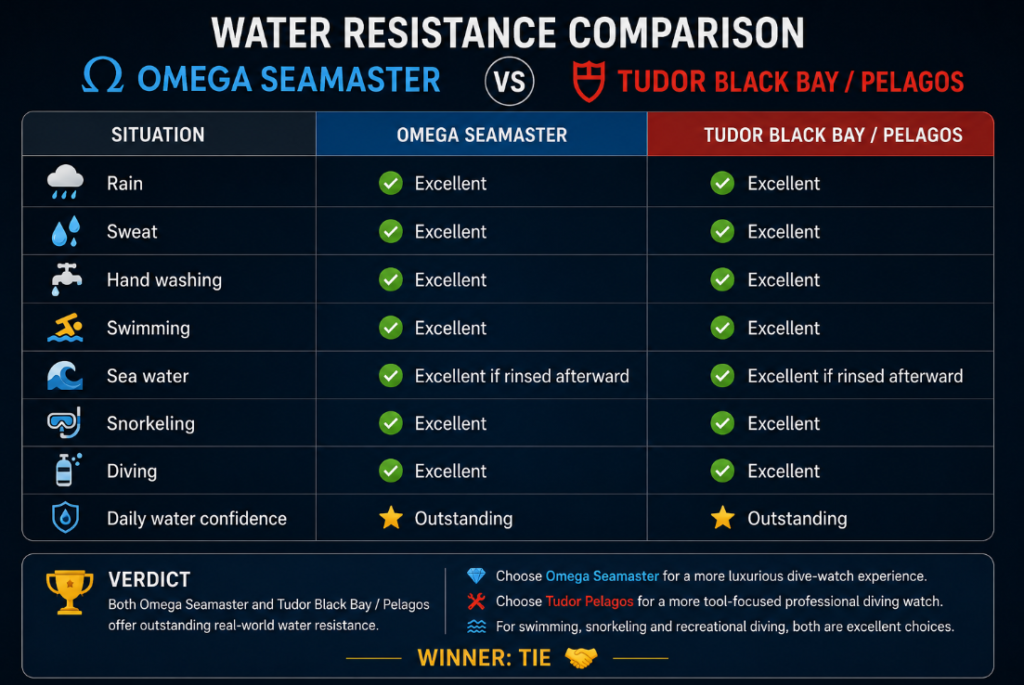 Water Resistance tudor vs omega