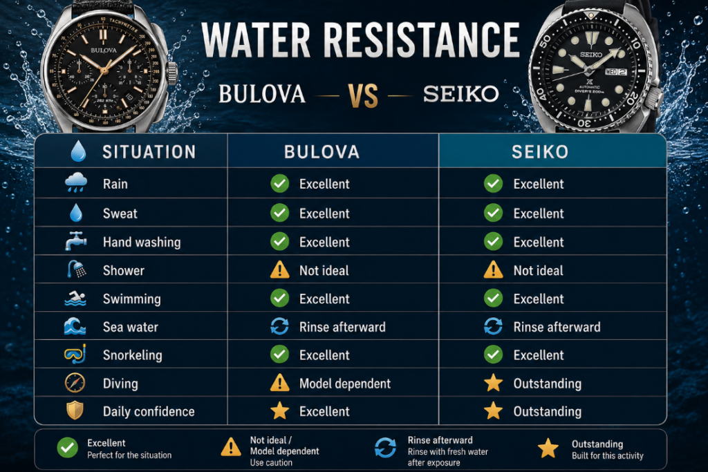Seiko vs Bulova Water Resistance