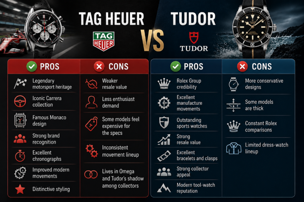 Tudor vs TAG Heuer Pros and Cons