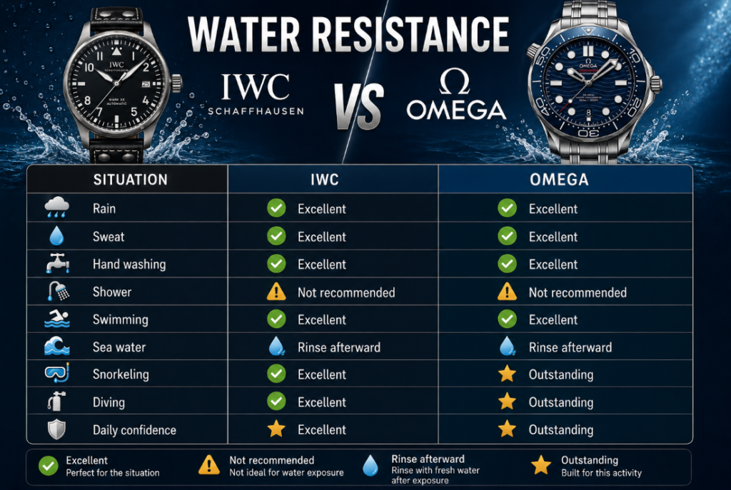 Water Resistance iwc vs omega