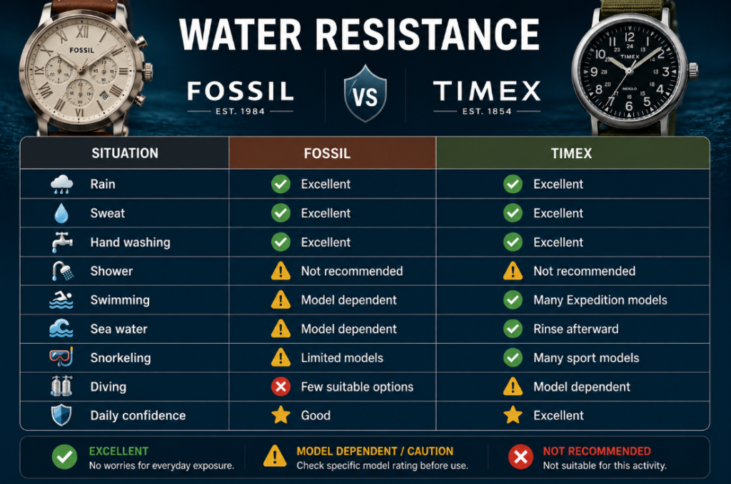 Timex vs Fossil Water Resistance