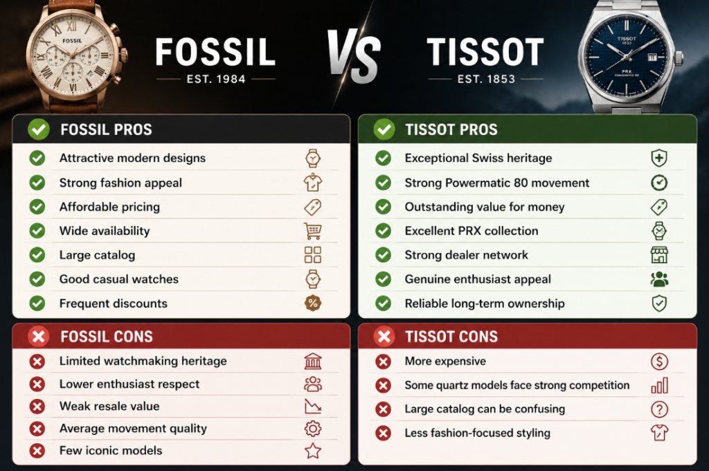 Pros and Cons Fossil vs Tissot