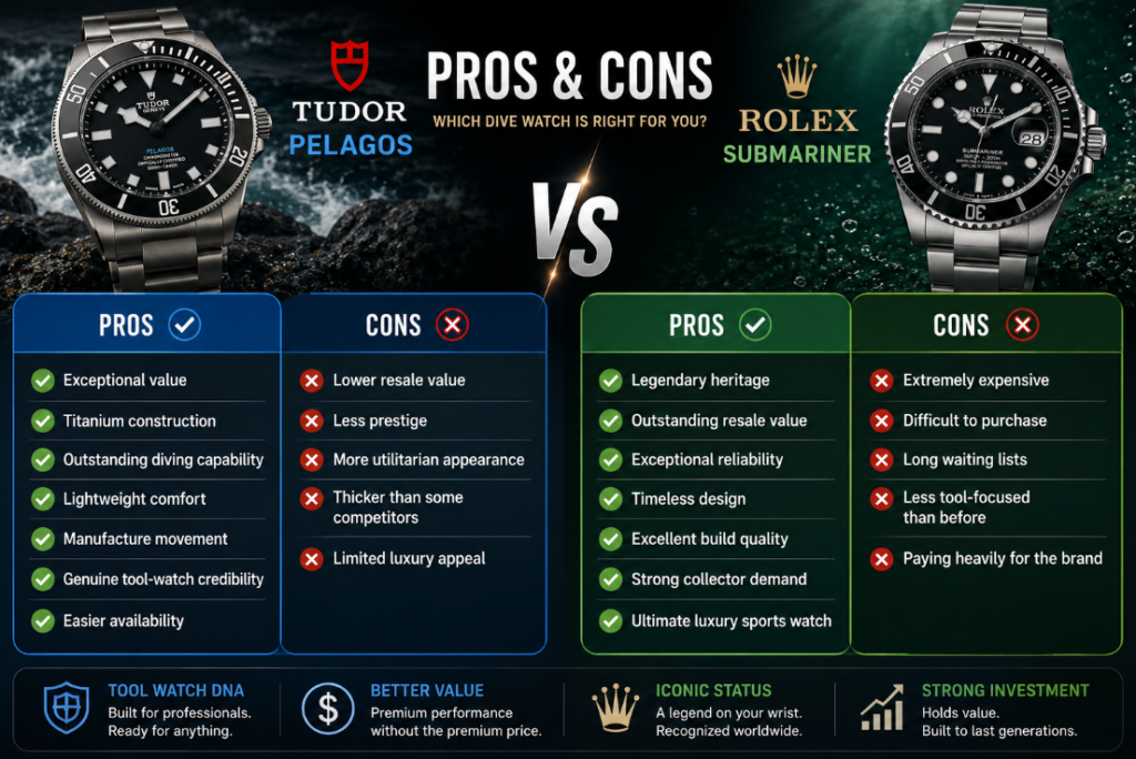 Tudor Pelagos VS Rolex Submariner
