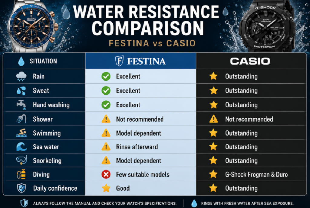 festina vs casio water resist