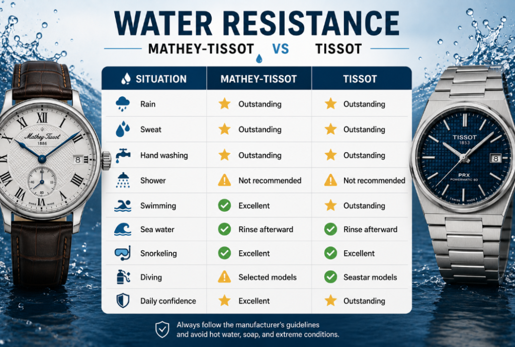 Water Resistance Mathey-Tissot vs Tissot