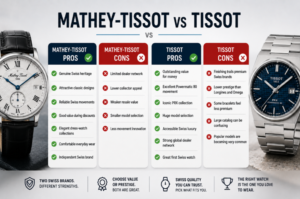 Mathey-Tissot vs Tissot pros and cons