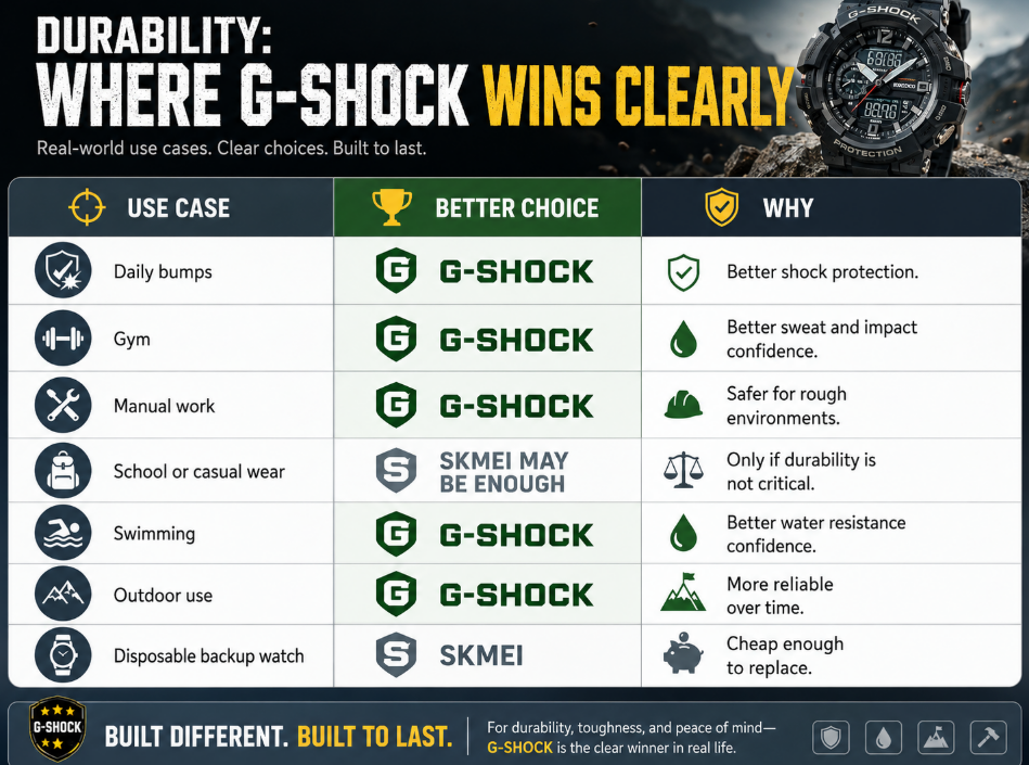Skmei Watches vs Casio G-Shock