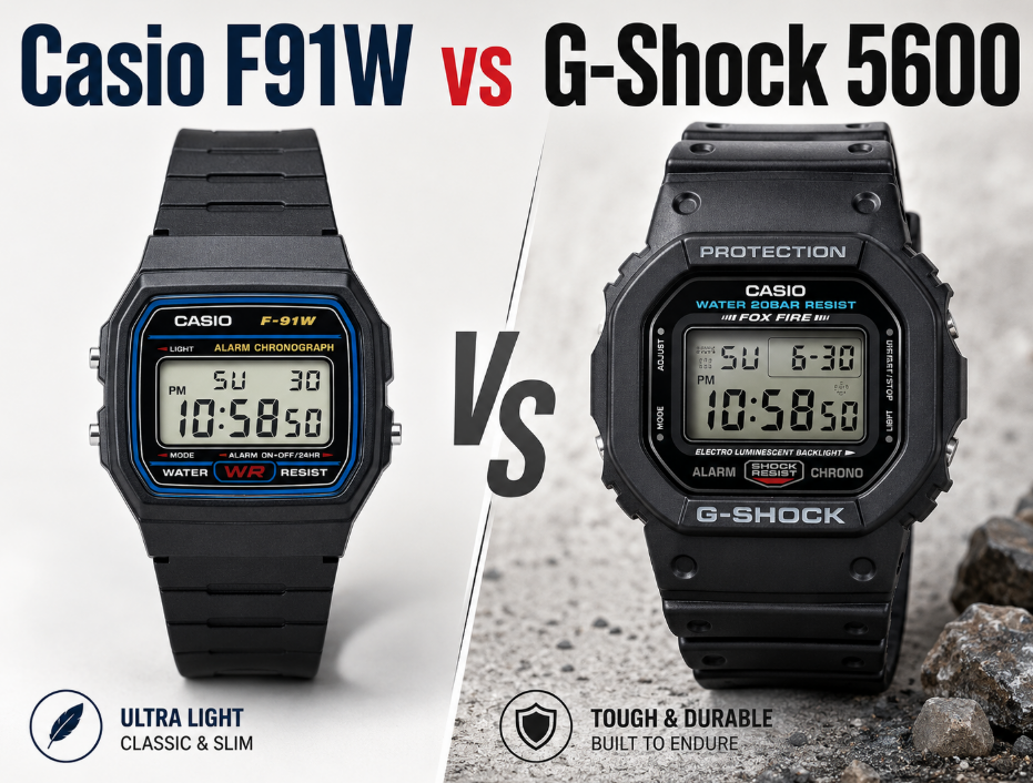 Casio F91W vs G-Shock 5600