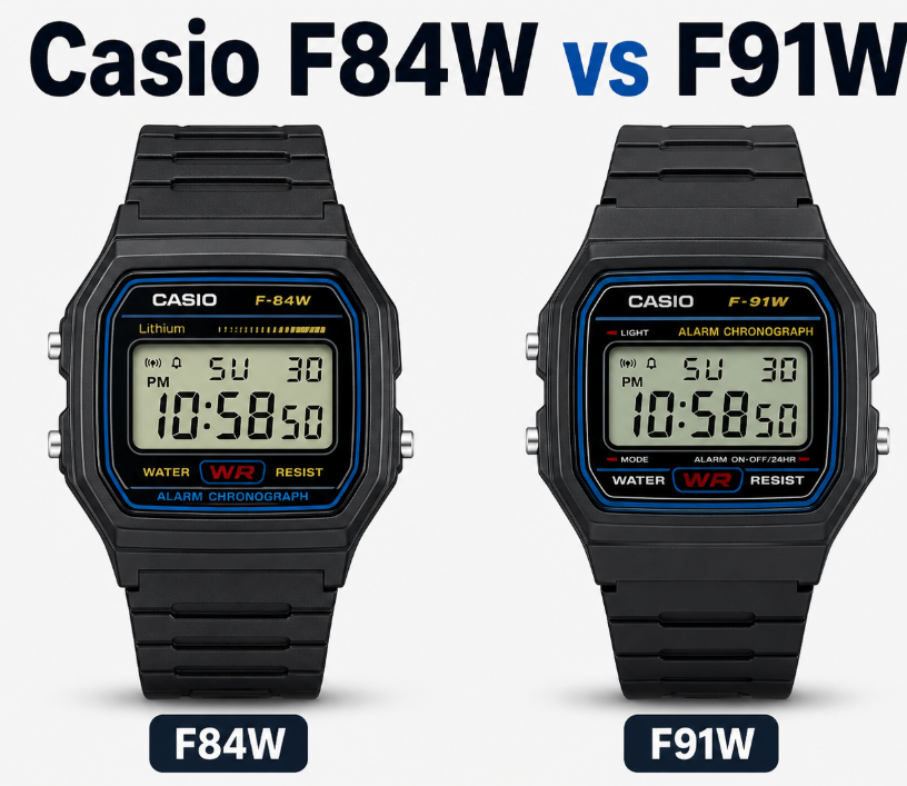 Casio  F91W vs F84W