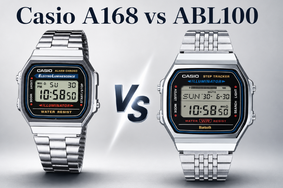 Casio ABL100 vs Casio A168 vintage digital watch