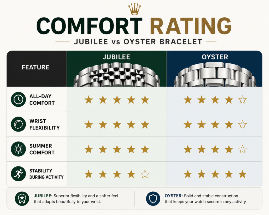 Rolex Jubilee vs Oyster Bracelet - Which Bracelet Is Better Comfort