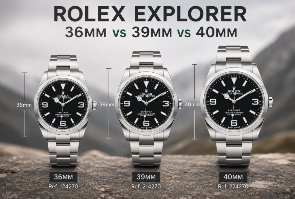 Rolex Explorer 36mm vs 39mm vs 40mm - Which Explorer Size Is Best?