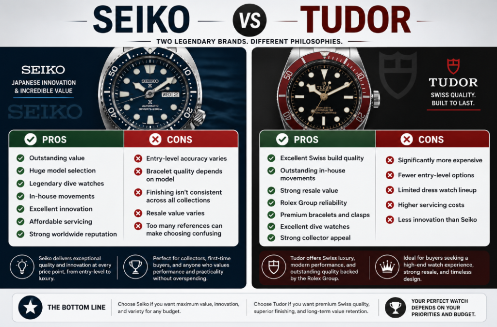 Pros and Cons seiko vs tudor