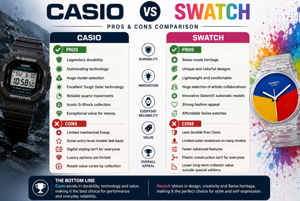Swatch VS Casio Pros and Cons