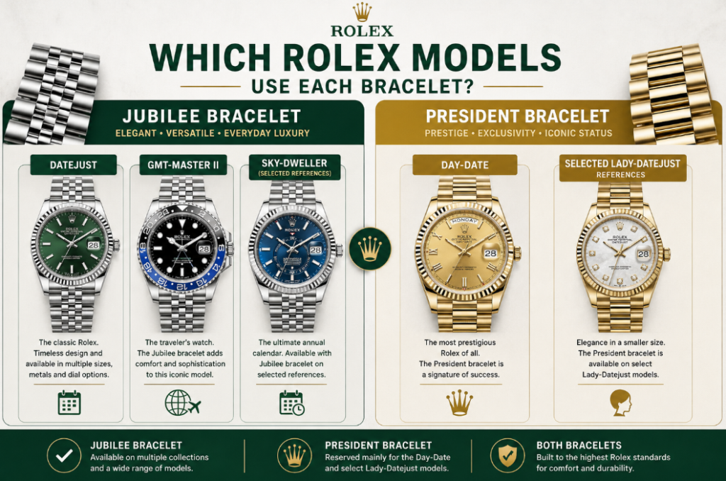 Rolex President Bracelet vs Jubilee Bracelet