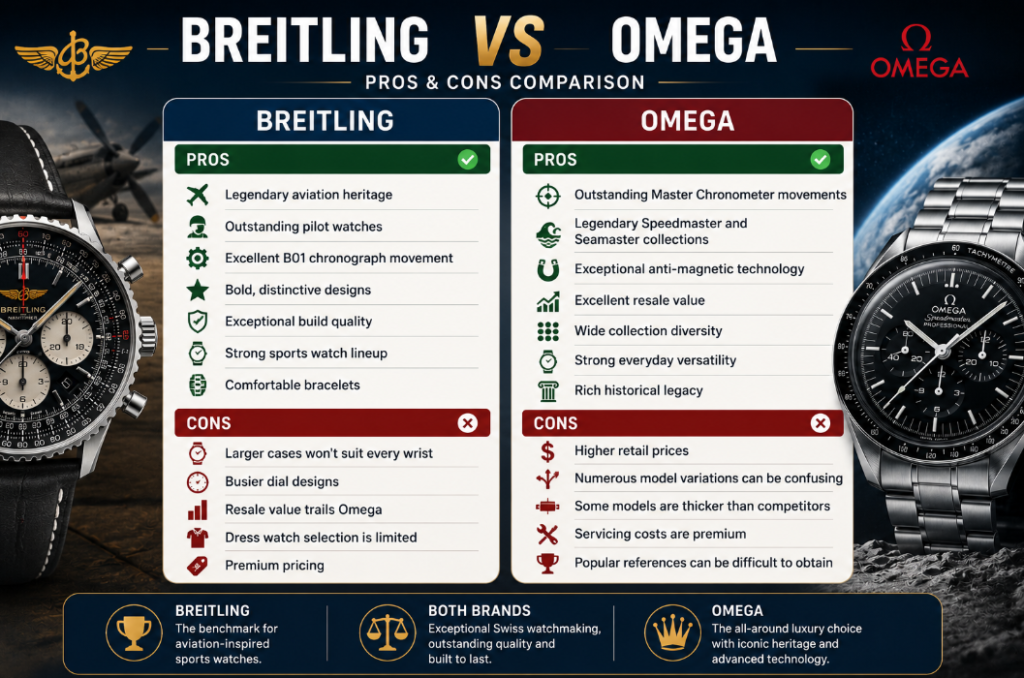 Pros and Cons Breitling vs Omega