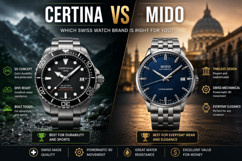 Certina vs Mido - Which Swiss Watch Brand Is Better?