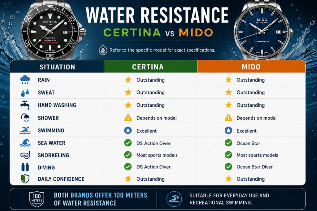 Mido vs Certina - Water Resistance