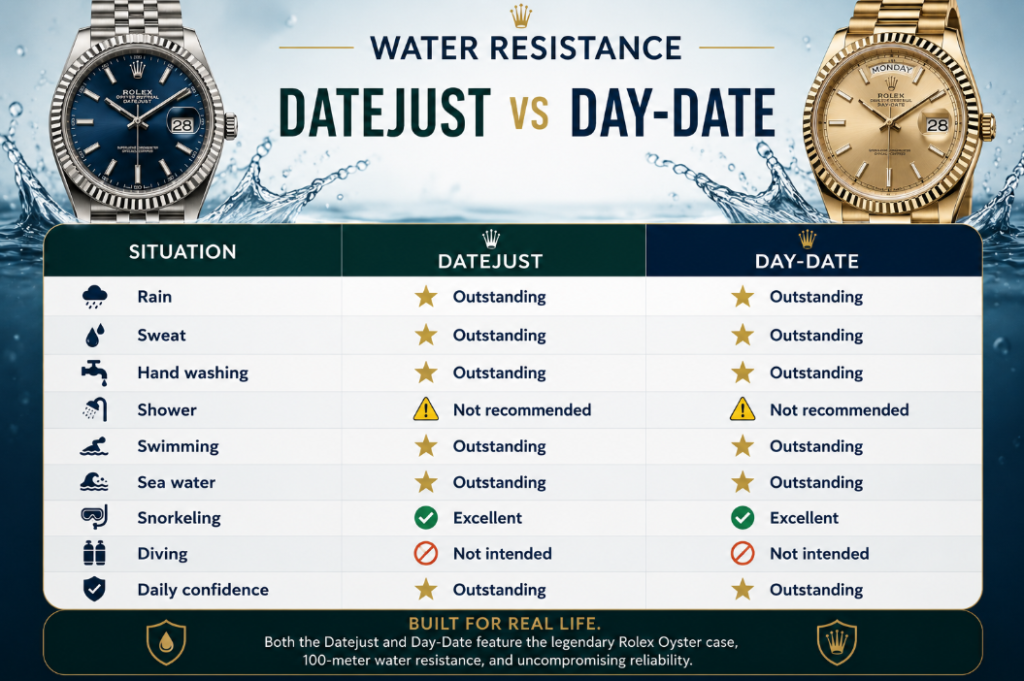 Water Resistance Rolex Datejust vs Day-Date
